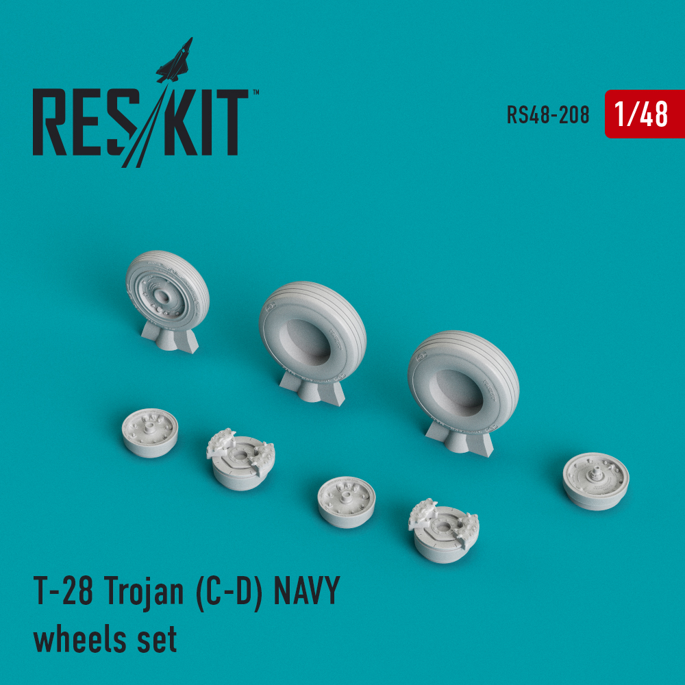 T-28 Trojan (C-D) NAVY wheels set 1/48 ResKit RS48-0208