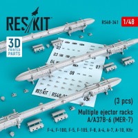 Несколько эжекторных стоек A/A37B-6 (MER-7) (3 шт.) 1/48 ResKit RS48-0341 Несколько эжекторных стоек A/A37B-6 (MER-7) (3 шт.) 1/48 ResKit RS48-0341