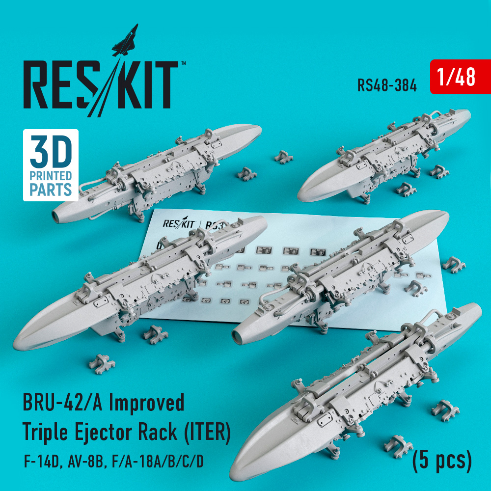BRU-42/A Improved Triple Ejector Rack (ITER) (5 pcs) (F-14D, AV-8B, F/A-18A/B/C/D) 1/48 ResKit RS48-0384