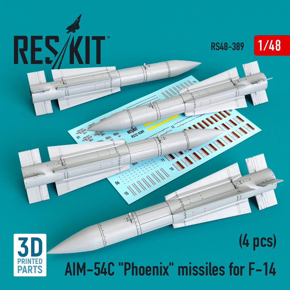 AIM-54C "Phoenix" missiles for F-14 (4pcs) (3D Printed) 1/48 ResKit RS48-0389