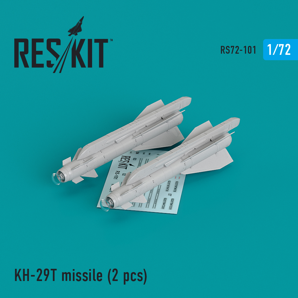 Ракети Kh-29T (AS-14B 'Kedge) для  Su-17, Su-25,Su-24, Su-34, Su-30, Su-39, Mig-27, Yak-130, Mirage F.1 (2 шт.)  1/72 ResKit RS72-0101