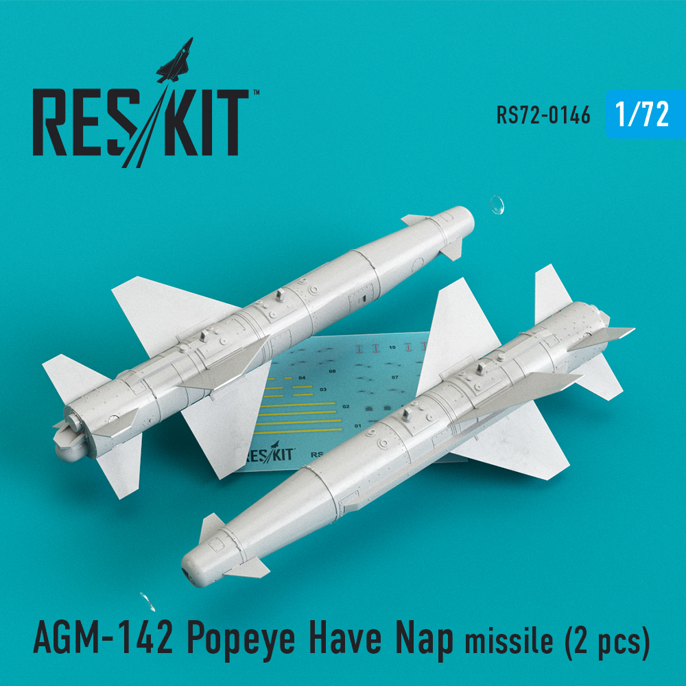 AGM-142 Popeye Have Nap missile (2 pcs)  (F-4, F-15, F-16, F-111)  1/72 ResKit RS72-0146