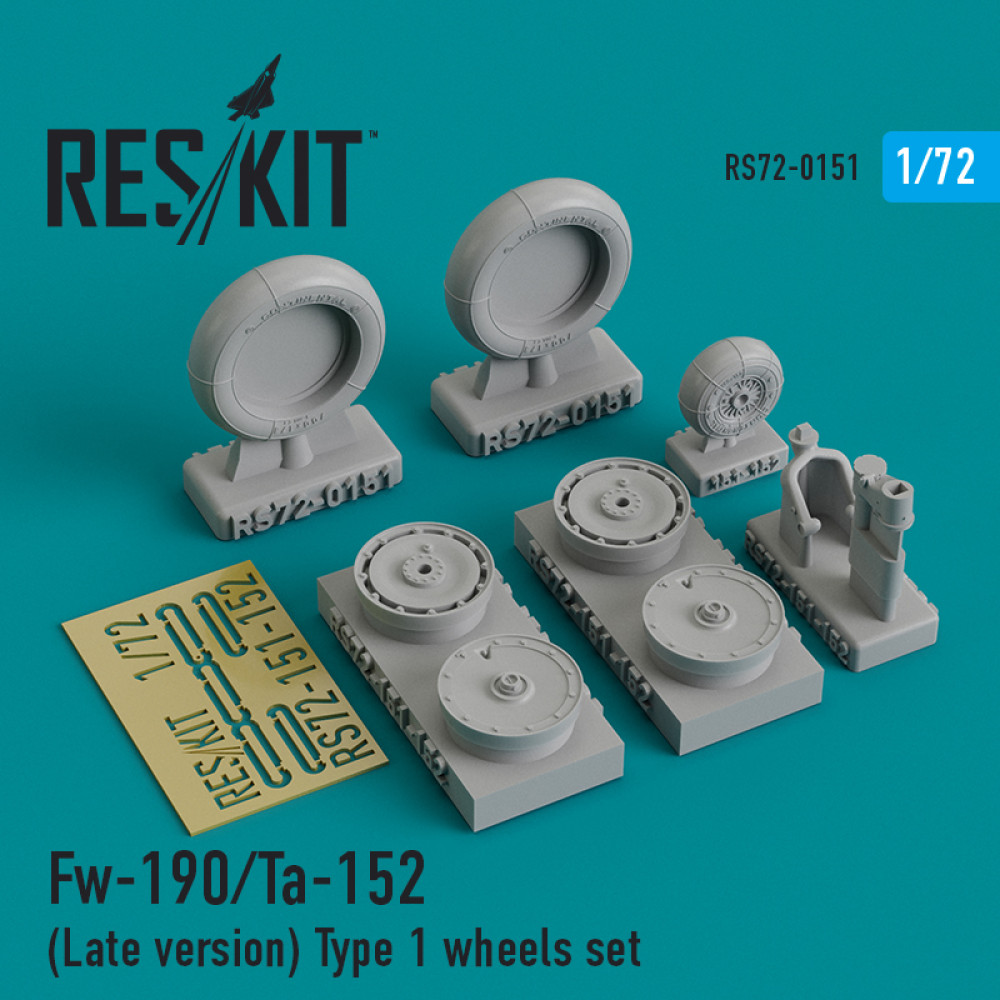 Fw-190/Ta-152 (Late version) Type 1 wheels set 1/72 ResKit RS72-0151