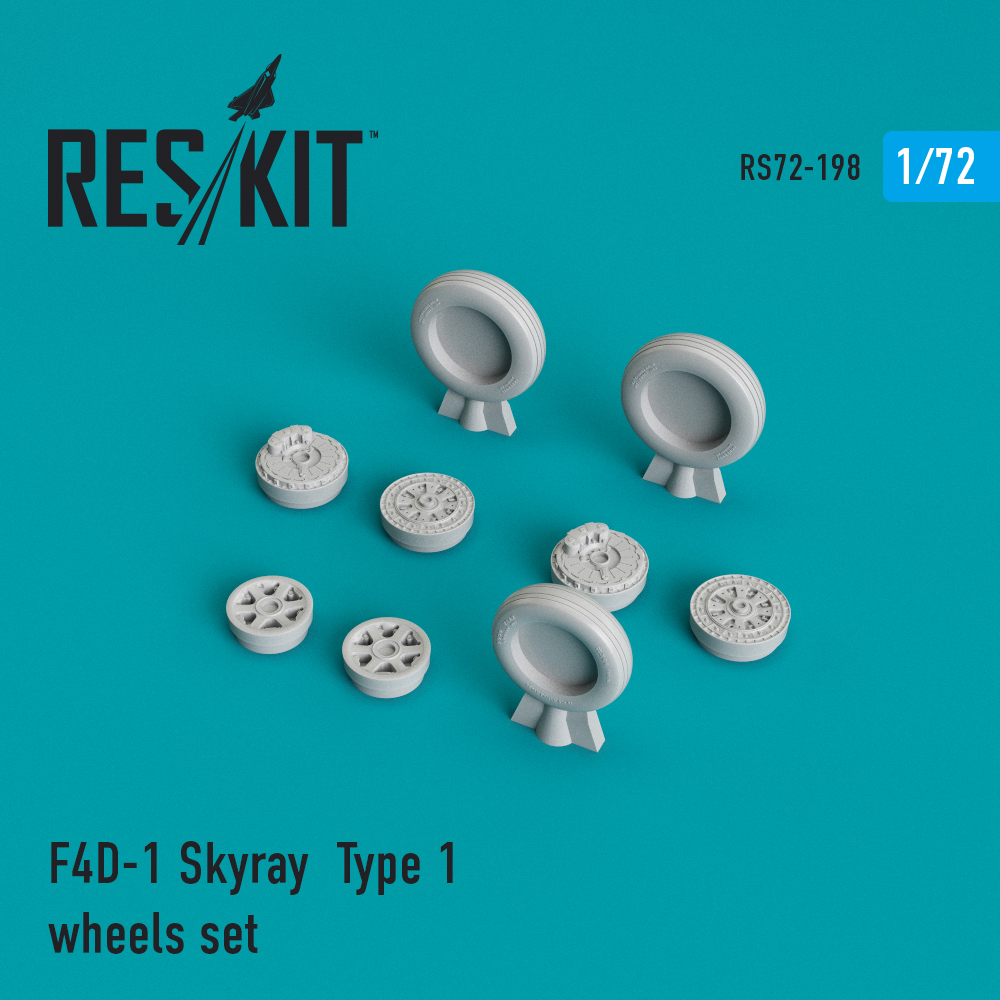 F4D-1 Skyray  Type 1 wheels set 1/72 ResKit RS72-0198