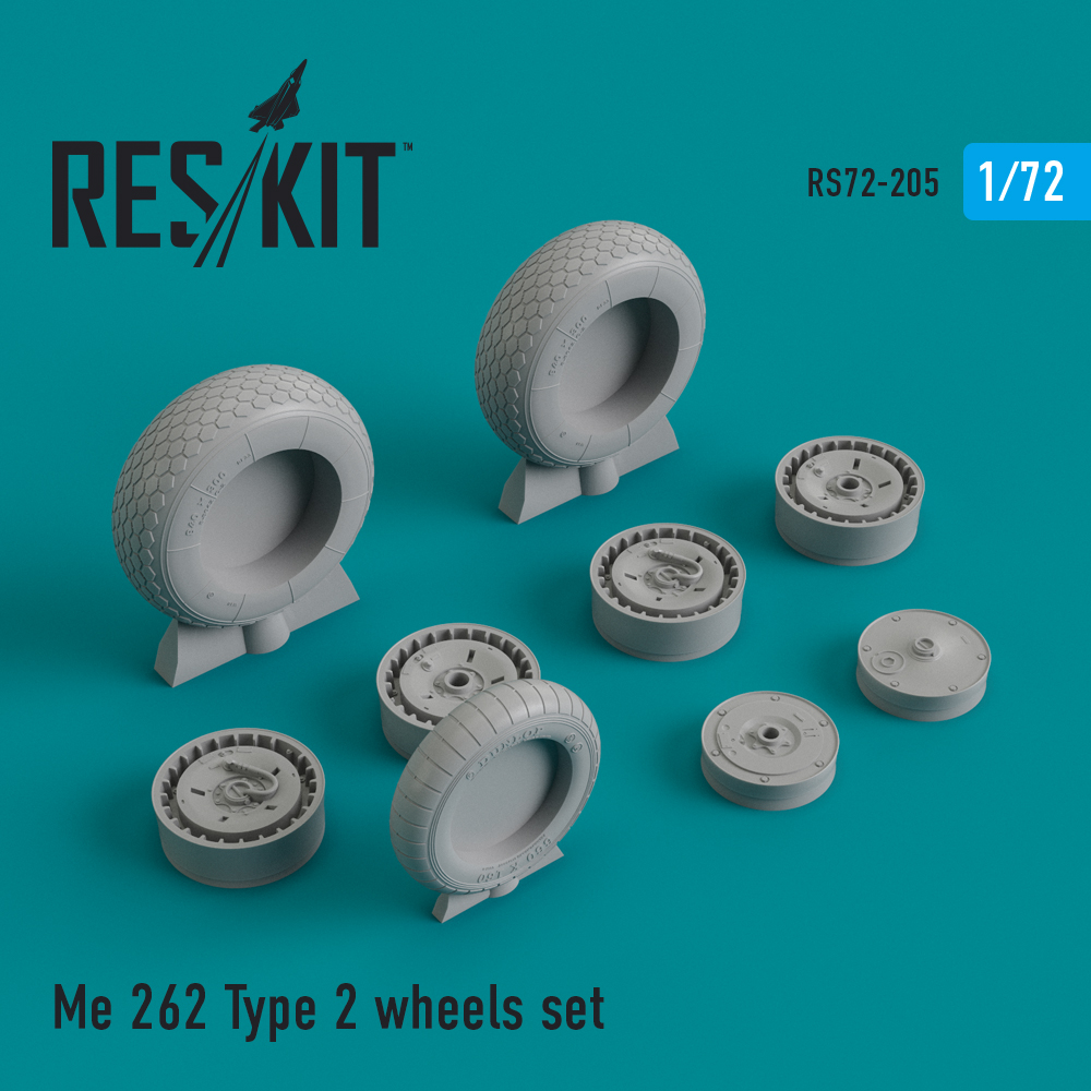 Me.262 Type 2 wheels set 1/72 ResKit RS72-0205