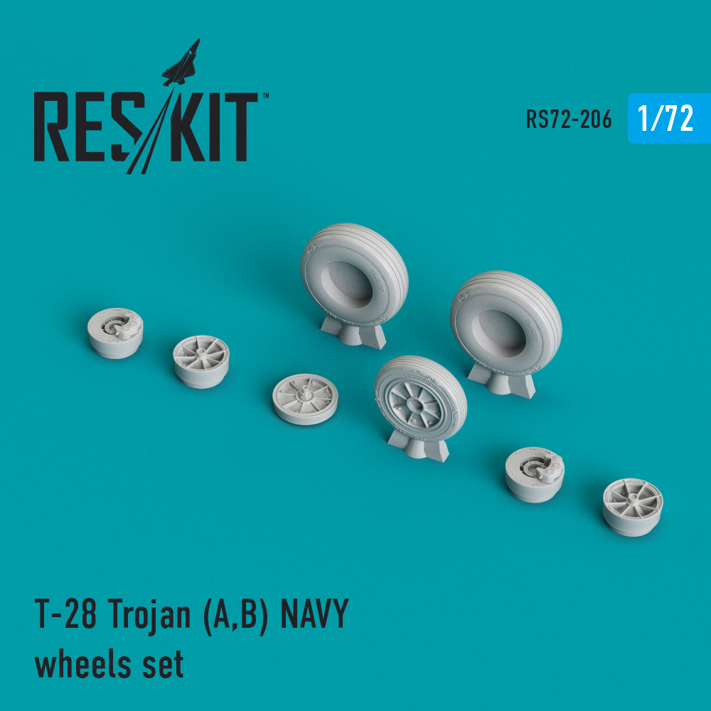 T-28 Trojan (A,B) NAVY wheels set 1/72 ResKit RS72-0206