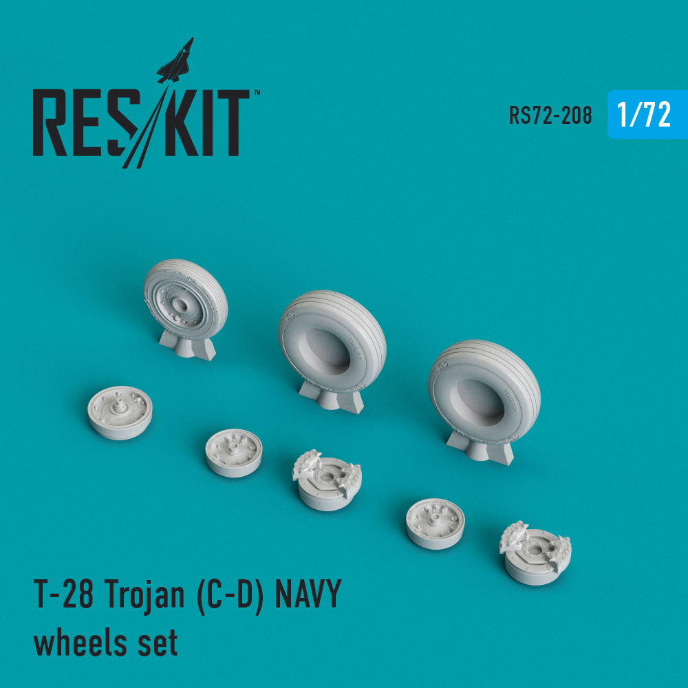 T-28 Trojan (C-D) NAVY wheels set 1/72 ResKit RS72-0208