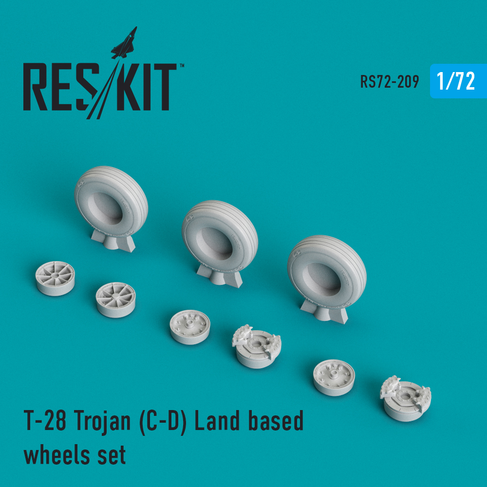 T-28 Trojan (C-D) Land based wheels set 1/72 ResKit RS72-0209