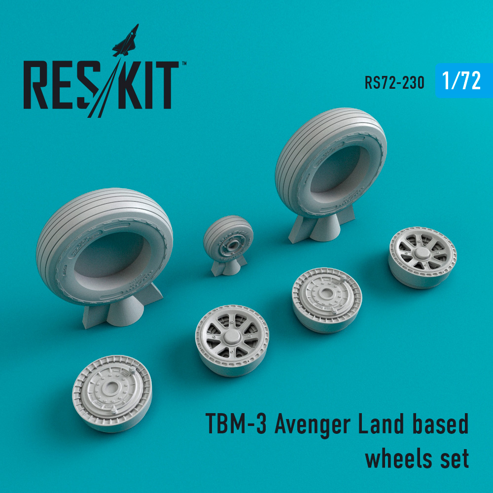 TBM-3 Avenger Land based wheels set 1/72 ResKit RS72-0230