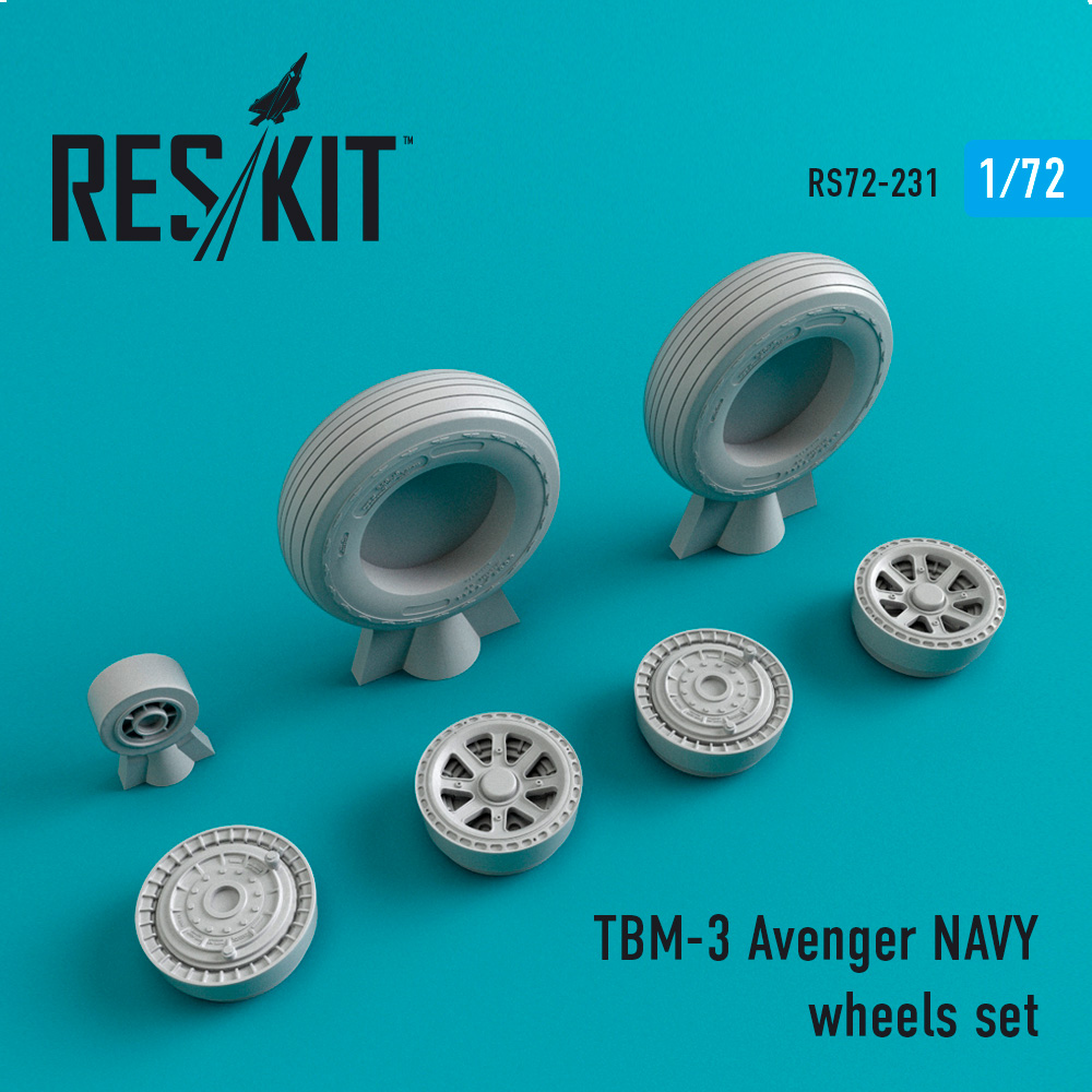 TBM-3 Avenger NAVY wheels set 1/72 ResKit RS72-0231