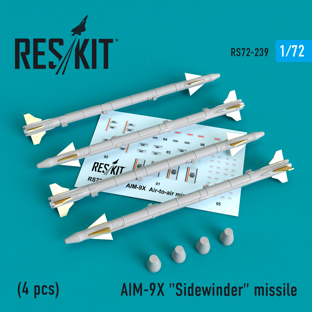 AIM-9X  "Sidewinder"  missile (4 PCS) (F-15, F-16, F-18, F-35) ResKit RS72-0239