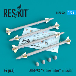 AIM-9X  "Sidewinder"  ракета (4 шт.) (F-15, F-16, F-18, F-35) 1/72 ResKit RS72-0239