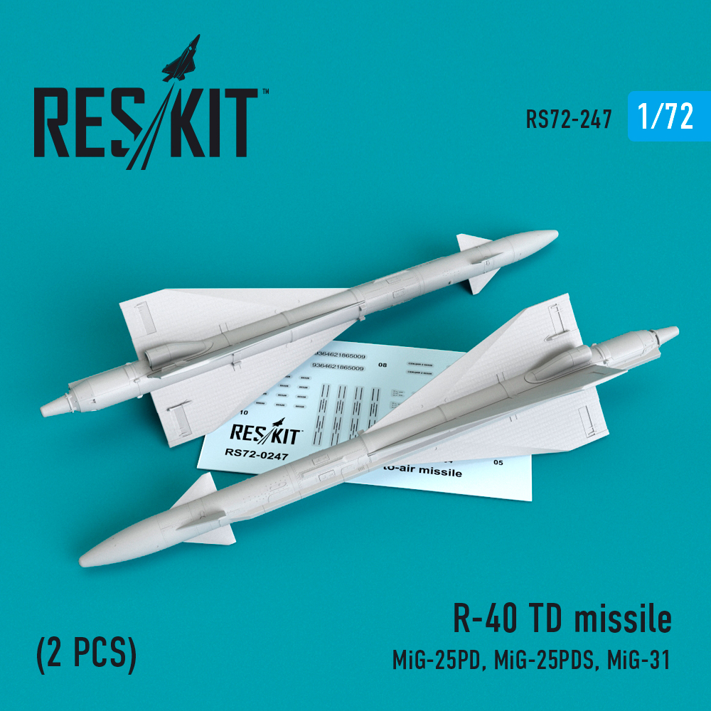 R-40 TD missile (2 PCS) (MiG-25PD,Mig-25PDS, MiG-31) ResKit RS72-0247