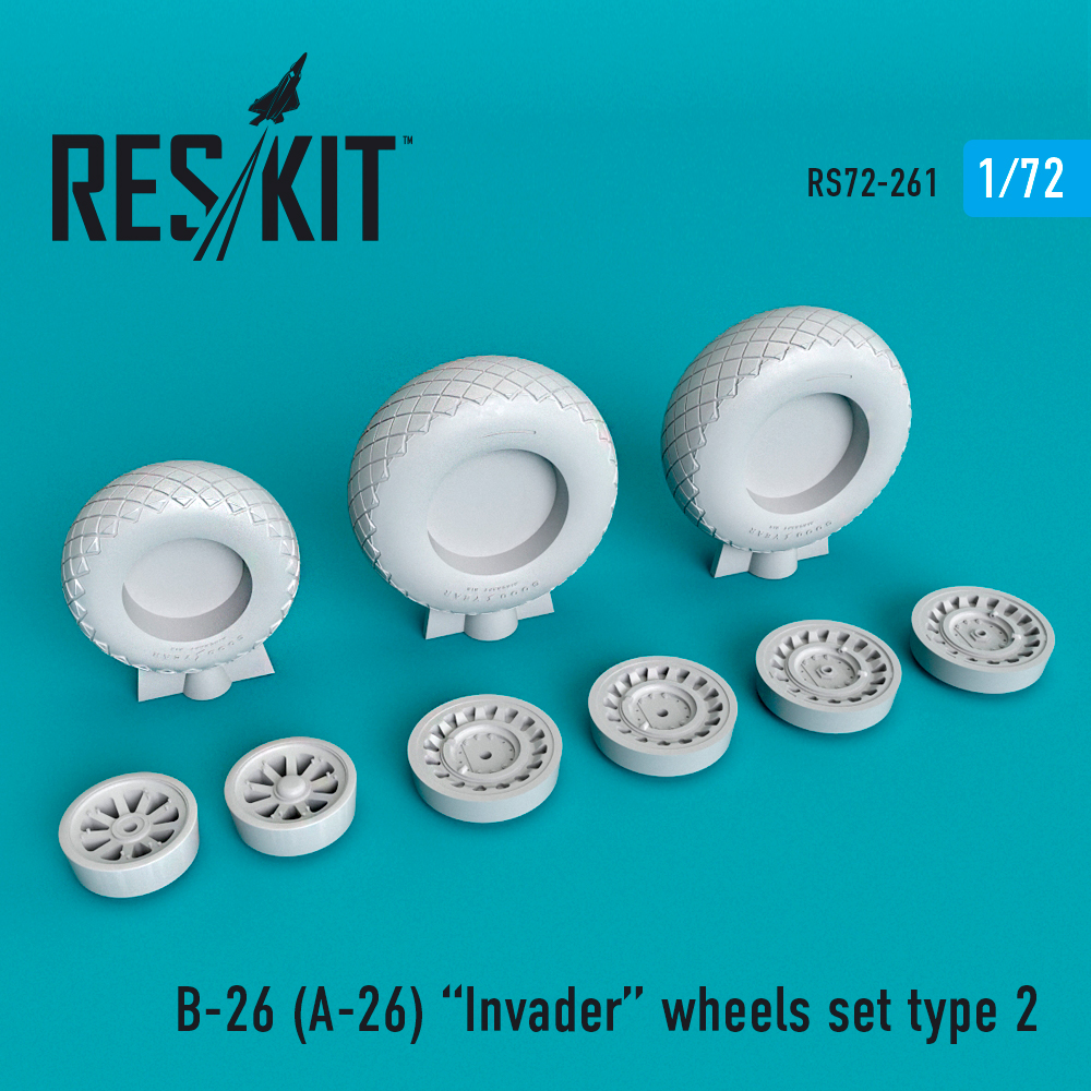 B-26 (A-26)  Invader wheels set type 2 1/72 ResKit RS72-0261