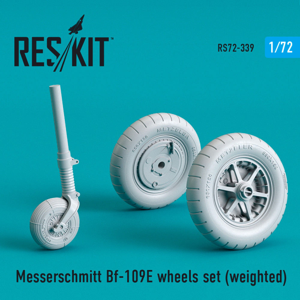Bf-109E wheels set (weighted) 1/72 ResKit RS72-0339