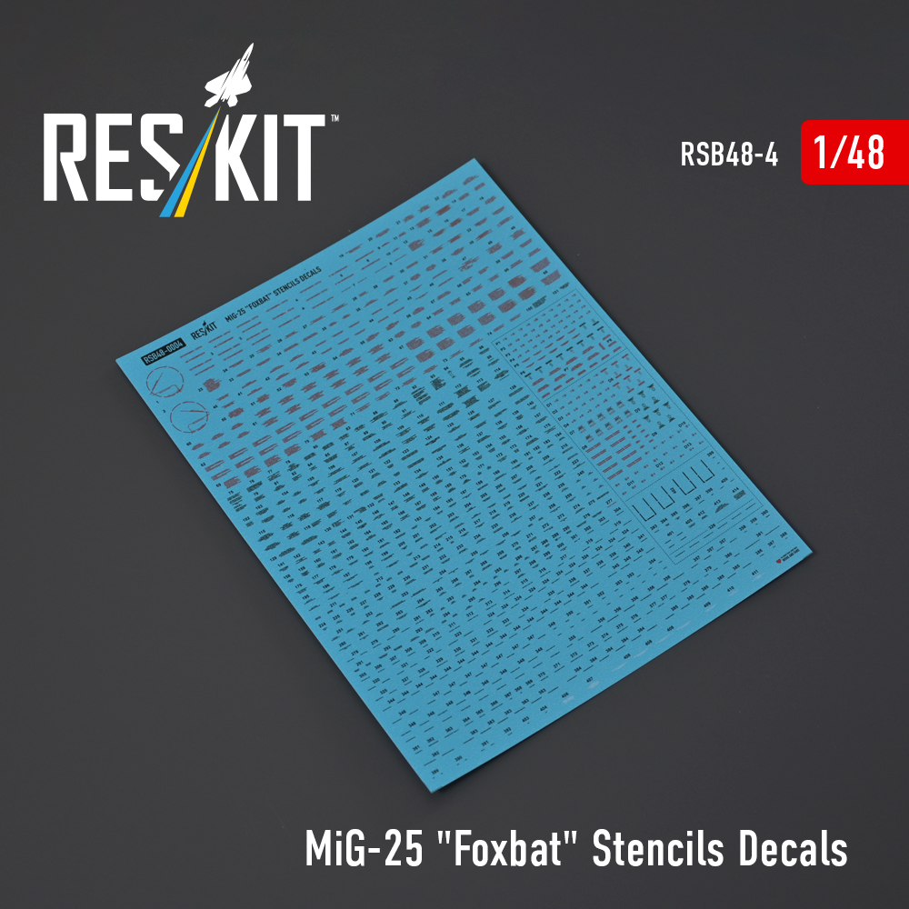MiG-25 "Foxbat" Stencils Decals  1/48 ResKit RSB48-0004