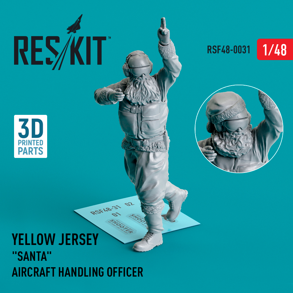 Yellow jersey "Santa" Aircraft Handling Officer (1 pcs)  (3D Printed) (1/48) ResKit RSF48-0031