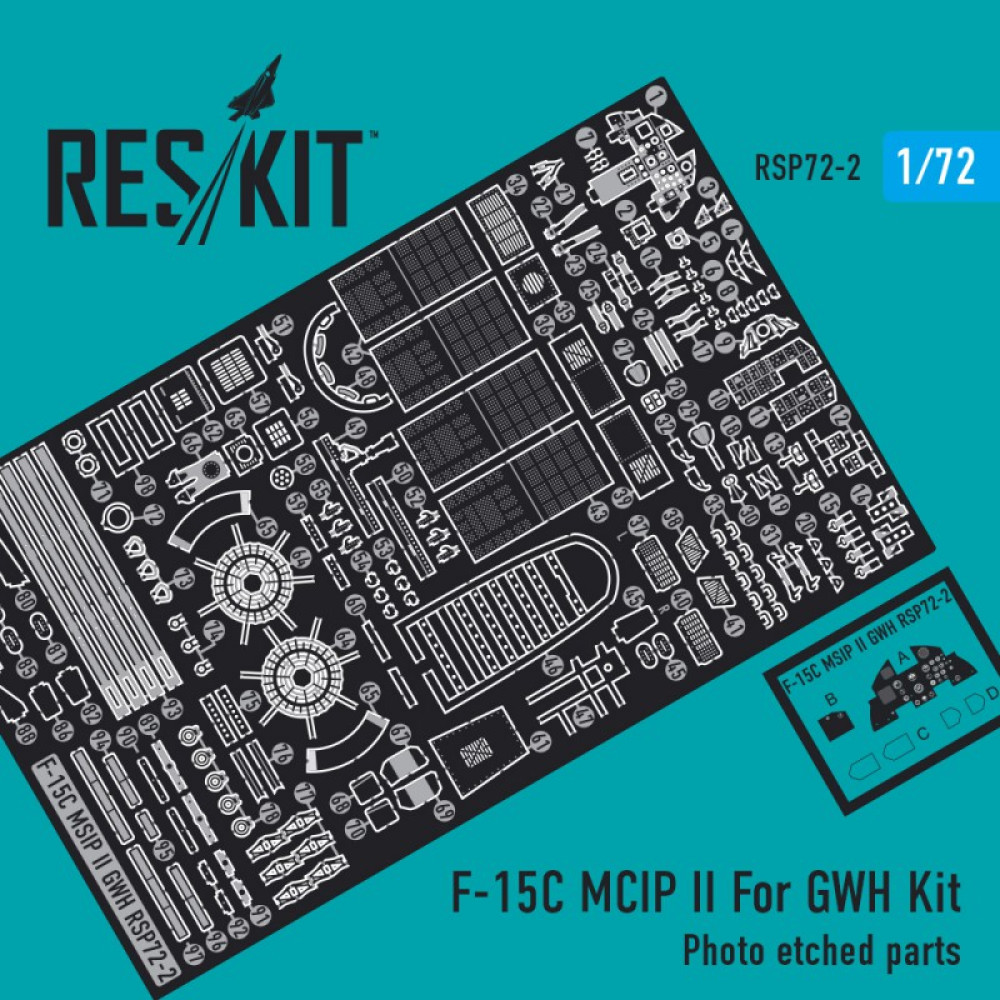Набір фототравлення для F-15C MCIP ll для GWH Kit 1/72 ResKit RSP72-002