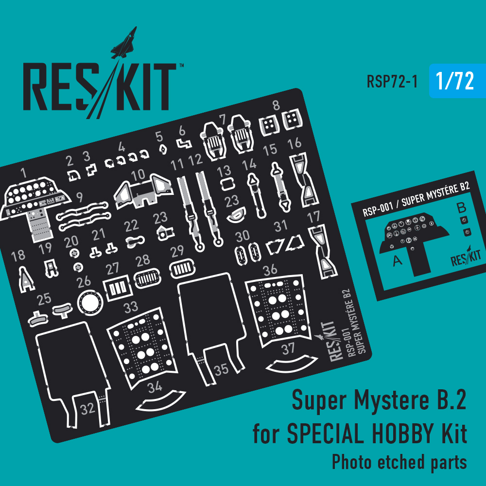 Super Mystere B.2 for SPECIAL HOBBY Kit  1/72 ResKit RSP72-1
