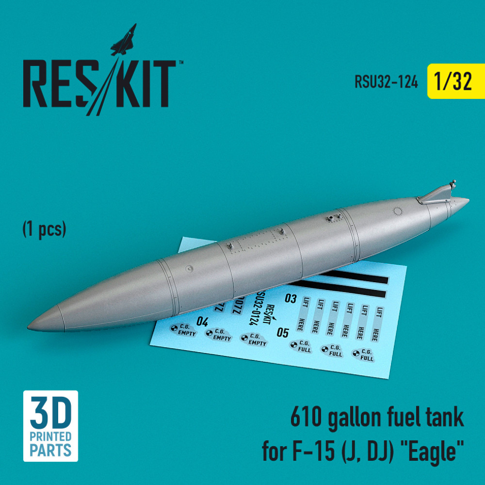 Паливний бак на 610 галонів для F-15 (J, DJ) "Eagle" (3D друк) 1/32 ResKit RSU32-0124