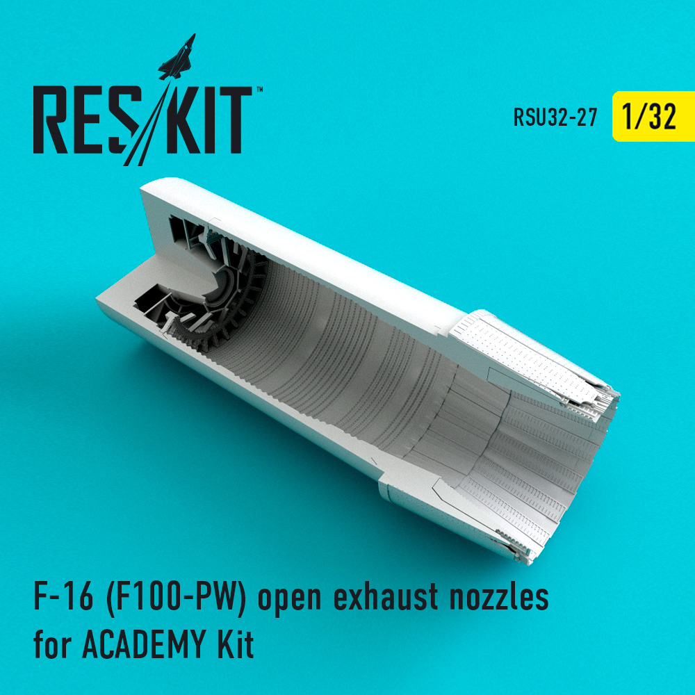 Вихлопні форсунки для F-16 (F100-PW) відкриті для ACADEMY Kit 1/32 ResKit RSU32-027