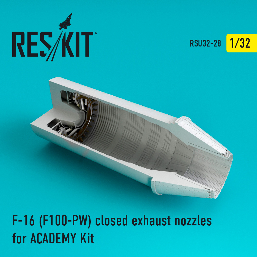 Вихлопні форсунки для F-16 (F100-PW) закриті для ACADEMY Kit 1/32 ResKit RSU32-028