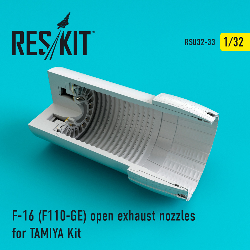 Вихлопні форсунки для F-16 (F110-GE) відкриті для TAMIYA Kit 1/32 ResKit RSU32-033