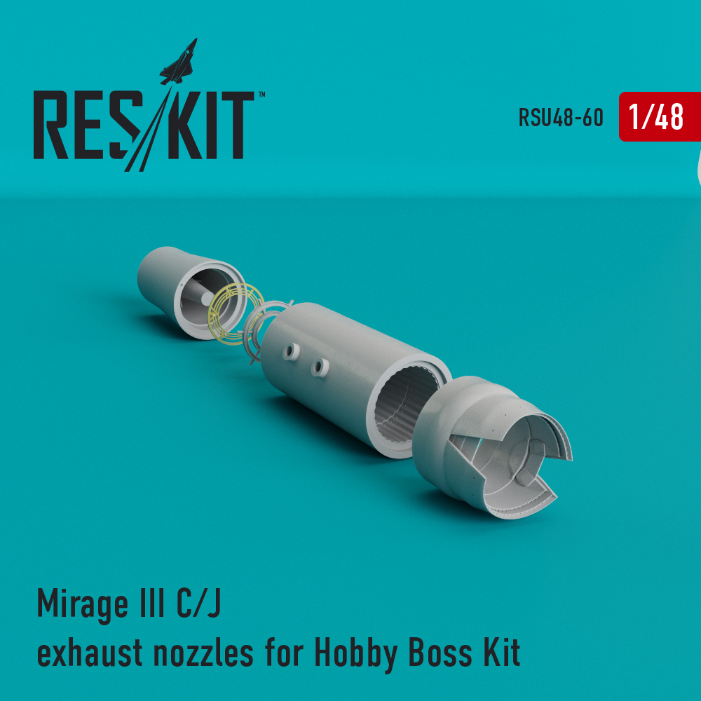 Випускні форсунки для Mirage III C/J для Hobby Boss Kit 1/48 ResKit RSU48-0060 Випускні форсунки для Mirage III C/J для Hobby Boss Kit 1/48 ResKit RSU48-0060