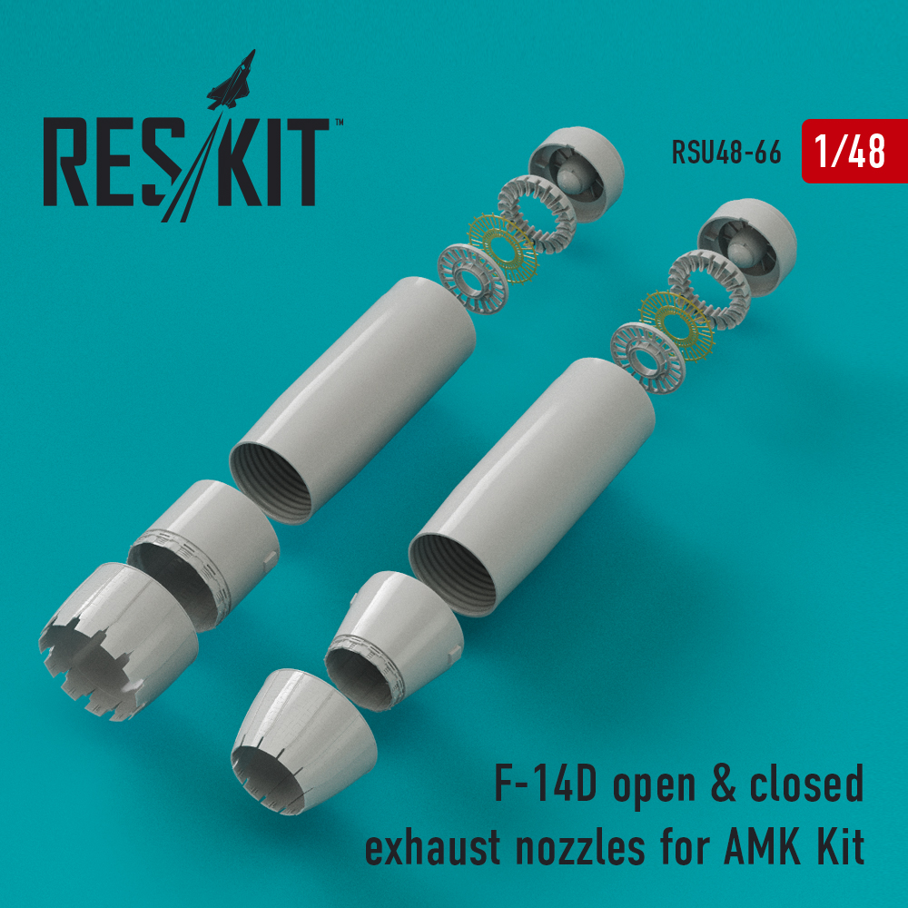 Випускні форсунки для F-14D, відкриті і закриті для AMK Kit 1/48 ResKit RSU48-0066 Випускні форсунки для F-14D, відкриті і закриті для AMK Kit 1/48 ResKit RSU48-0066
