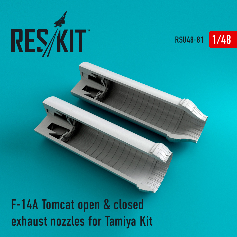 Випускні форсунки для F-14A Tomcat відкриті і закриті для Tamiya Kit 1/48 ResKit RSU48-0081 Випускні форсунки для F-14A Tomcat відкриті і закриті для Tamiya Kit 1/48 ResKit RSU48-0081