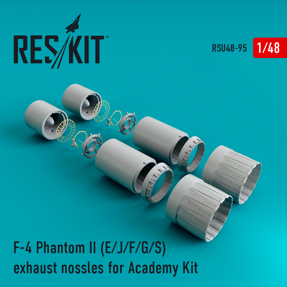 Випускні форсунки для F-4 Phantom II (E/J/F/G/S) для Academy Kit 1/48 ResKit RSU48-0095 Випускні форсунки для F-4 Phantom II (E/J/F/G/S) для Academy Kit 1/48 ResKit RSU48-0095