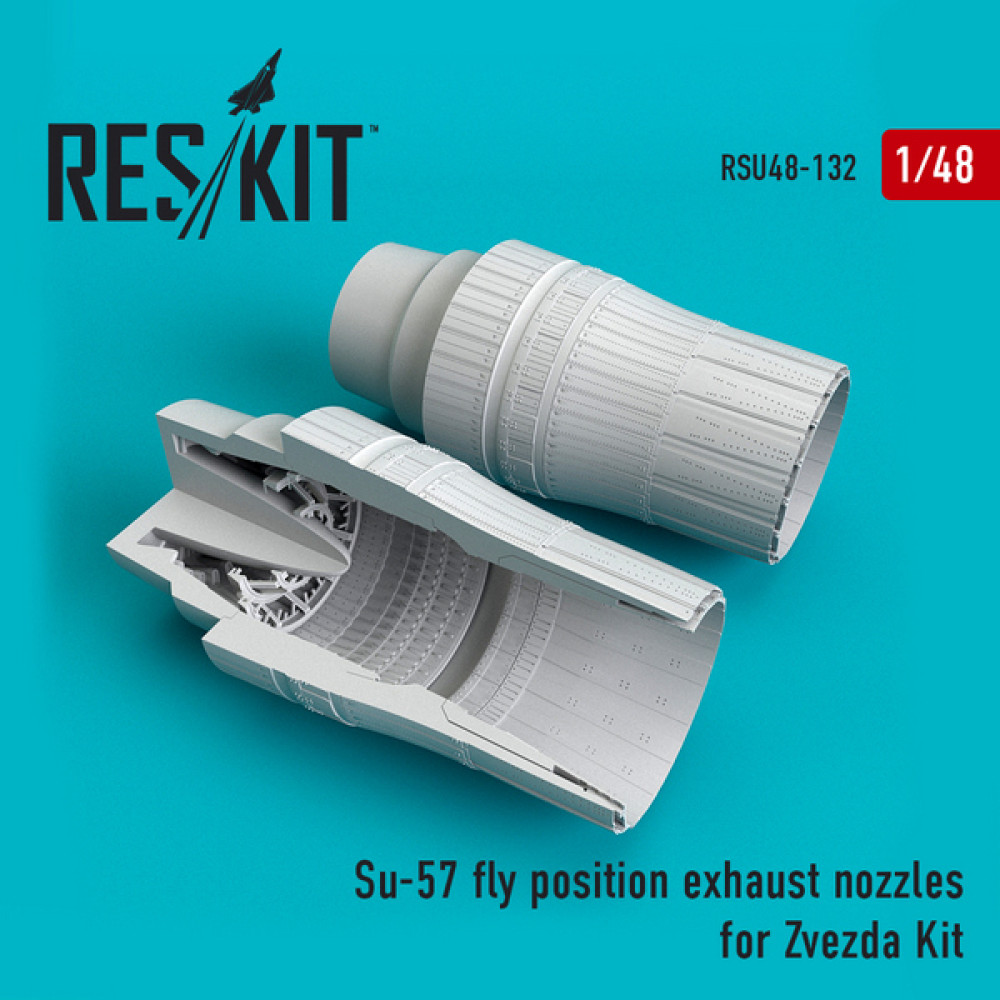  Su-57 - exhaust nozzles (fly position) for  Zvezda Kit 1/48 ResKit RSU48-0132