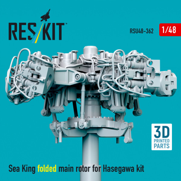 Sea King folded main rotor for Hasegawa kit (3D Printed) 1/48 ResKit RSU48-0362