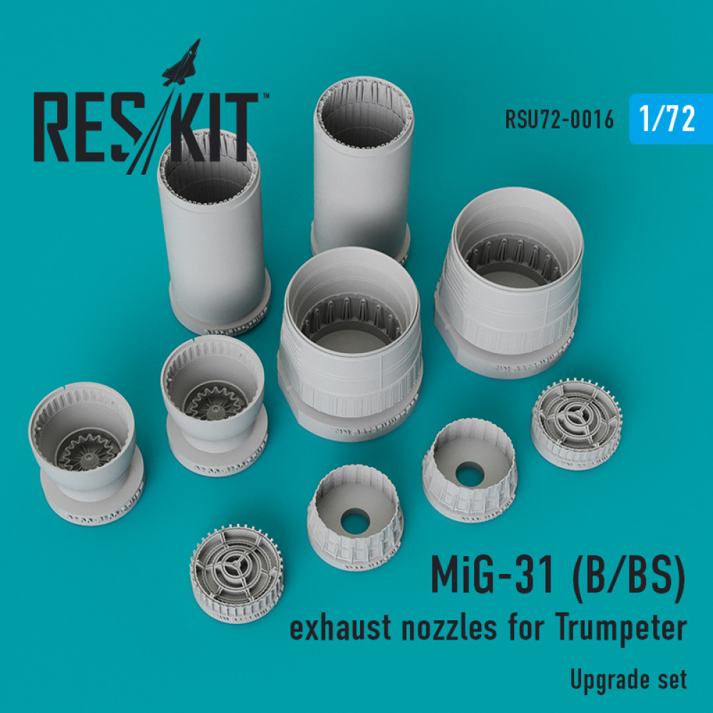 Випускні форсунки МіГ-31 (B/BS) для Trumpeter 1/72 ResKit RSU72-0016 Випускні форсунки МіГ-31 (B/BS) для Trumpeter 1/72 ResKit RSU72-0016
