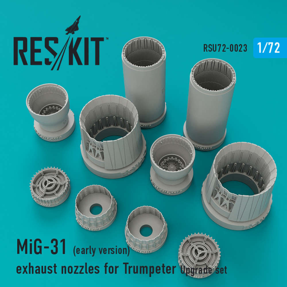 Випускні форсунки МіГ-31 (рання версія) для Trumpeter 1/72 ResKit RSU72-0023 Випускні форсунки МіГ-31 (рання версія) для Trumpeter 1/72 ResKit RSU72-0023