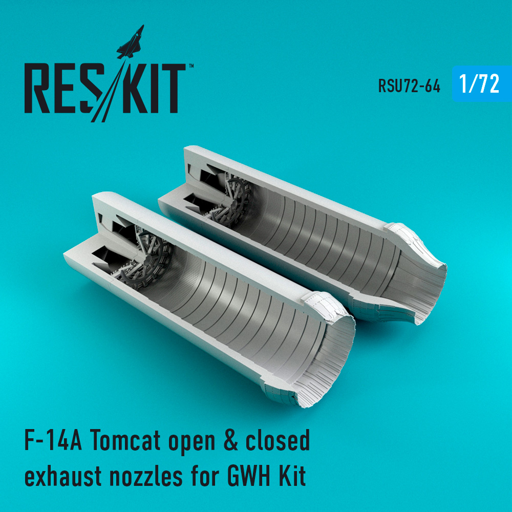Вихлопні форсунки для F-14A Tomcat відкриті та закриті для GWH Kit 1/72 ResKit RSU72-0064