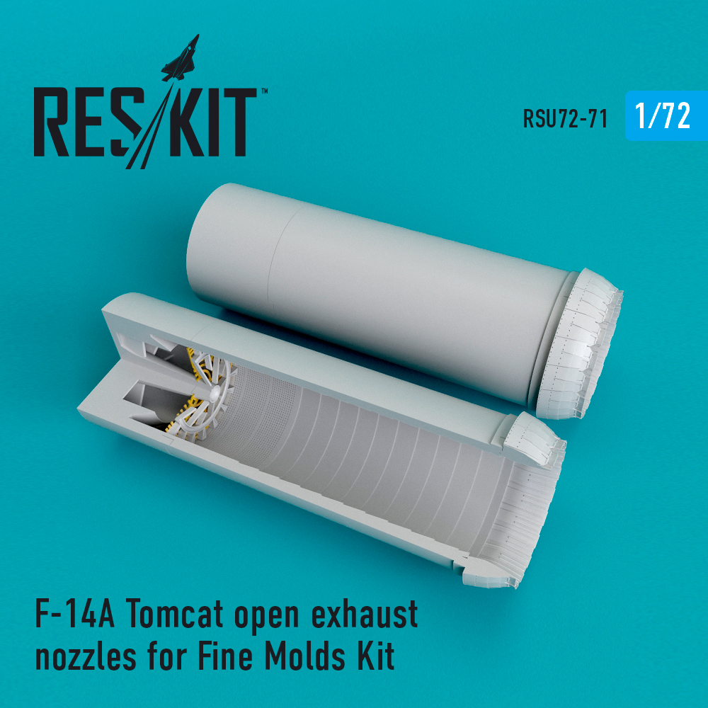 Вихлопні форсунки для F-14A Tomcat відкриті для Fine Molds Kit 1/72 ResKit RSU72-0071