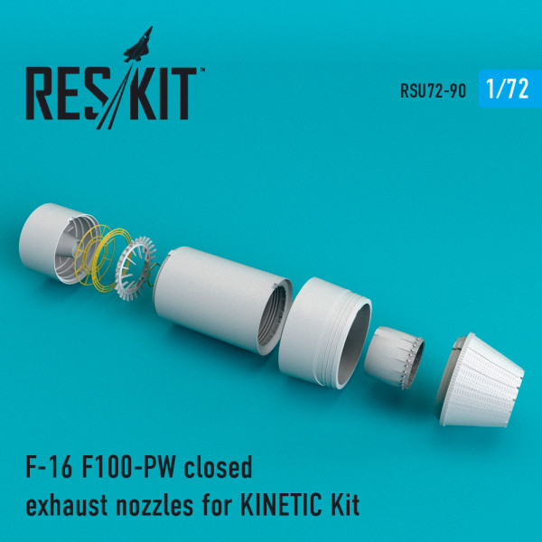 Вихлопні форсунки для F-16 F100-PW закриті для KINETIС Kit 1/72 ResKit RSU72-0090