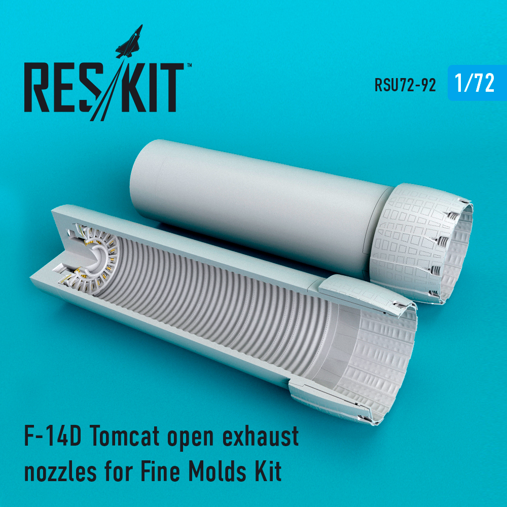 Вихлопні форсунки для F-14D Tomcat відкриті для Fine Molds Kit 1/72 ResKit RSU72-0092