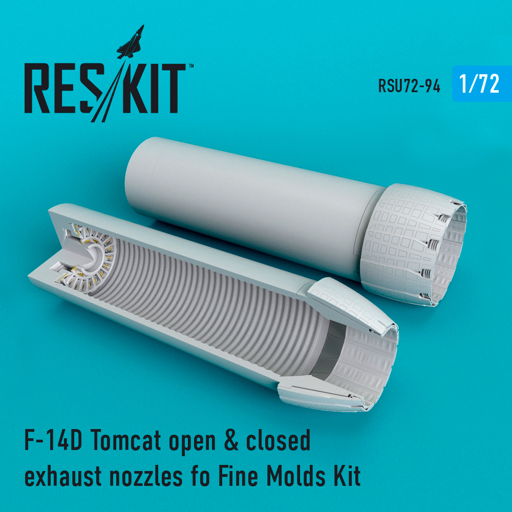 Вихлопні форсунки для F-14D Tomcat відкриті та закриті для Fine Molds Kit 1/72 ResKit RSU72-0094