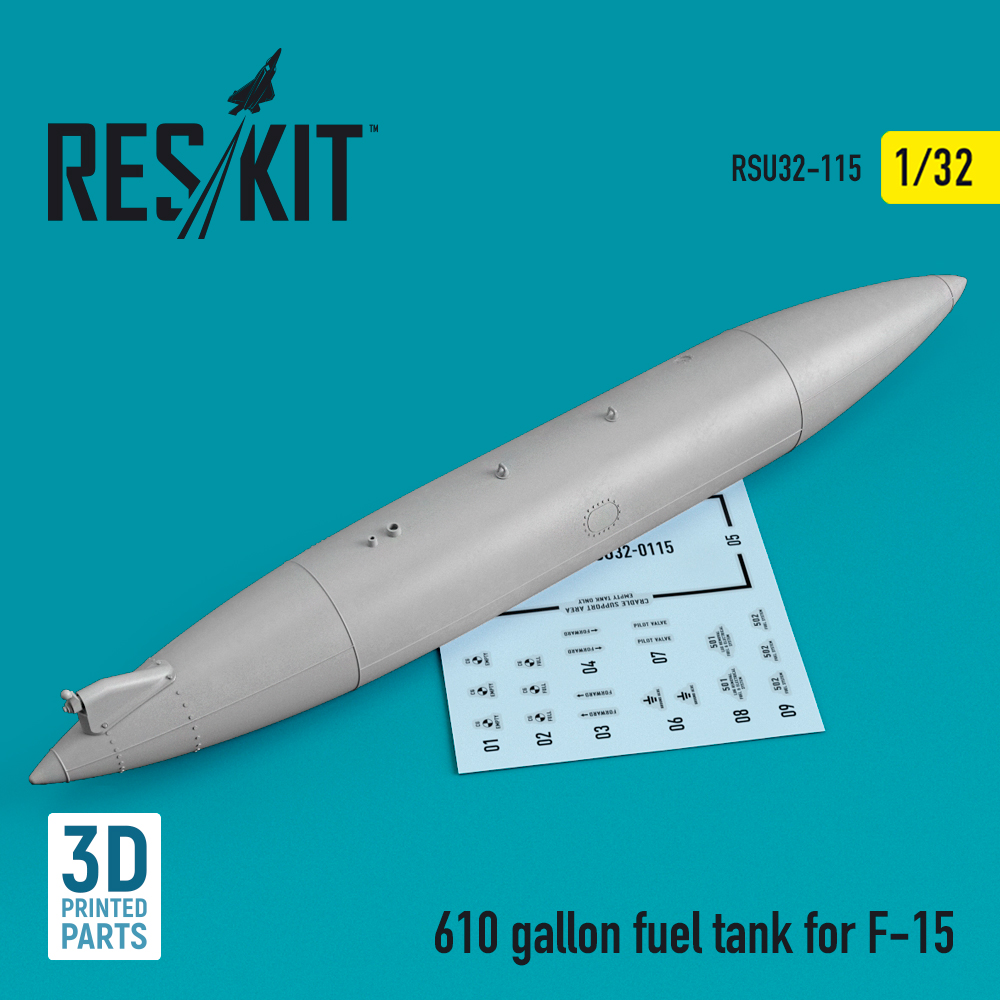 610 gallon fuel tank for F-15 (1 pcs) (3D printing) (1/32) ResKit RSU32-0115