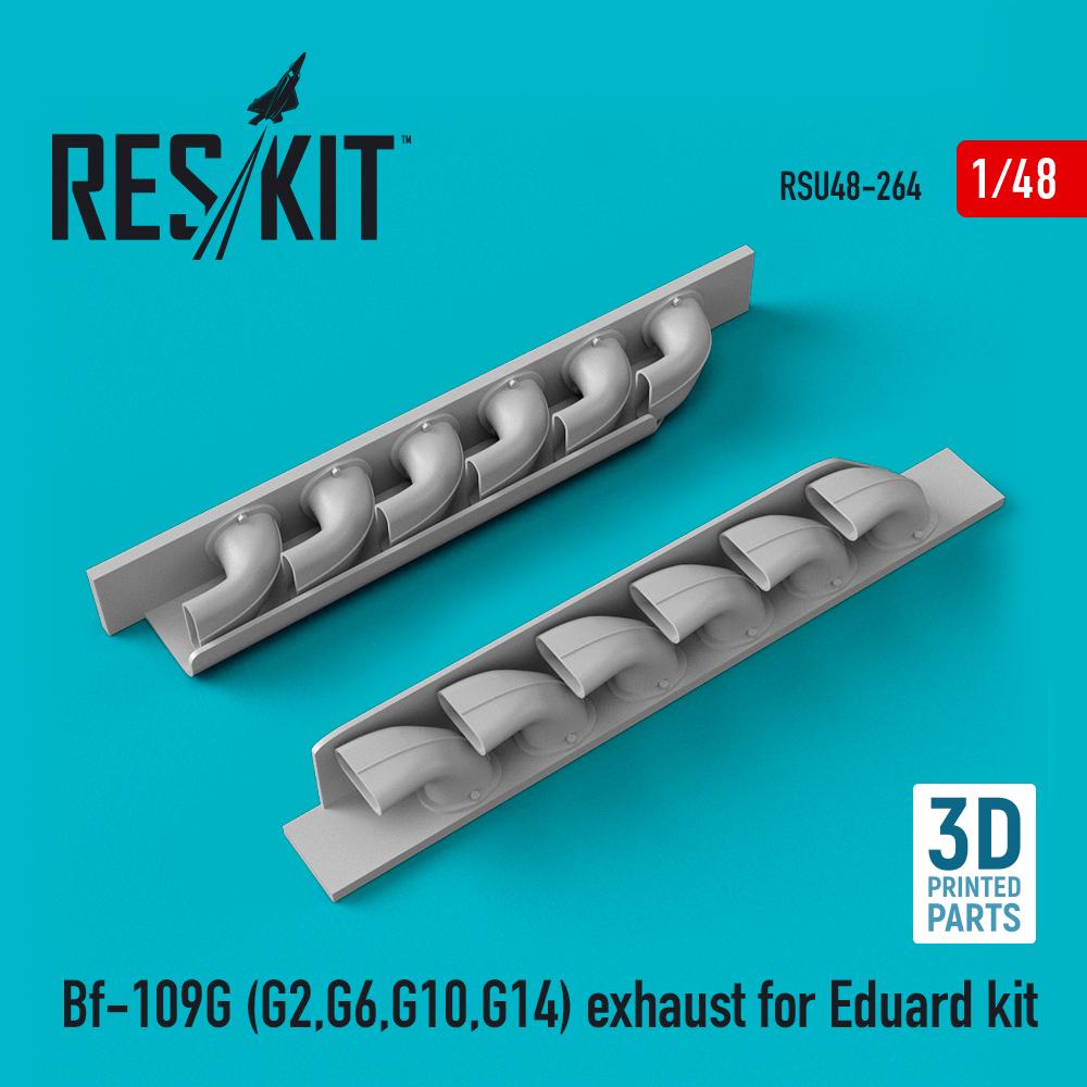 Вихлоп Bf-109G (G2,G6,G10,G14) для комплекту Eduard (3D друк) 1/48 ResKit RSU48-0264