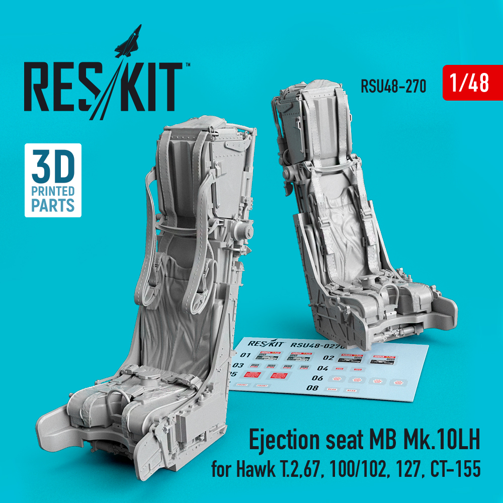 Катапультне крісло MB Mk.10LH для Hawk T.2,67,100/102,127,CT-155 (3D друк) 1/48 ResKit RSU48-0270 Катапультне крісло MB Mk.10LH для Hawk T.2,67,100/102,127,CT-155 (3D друк) 1/48 ResKit RSU48-0270