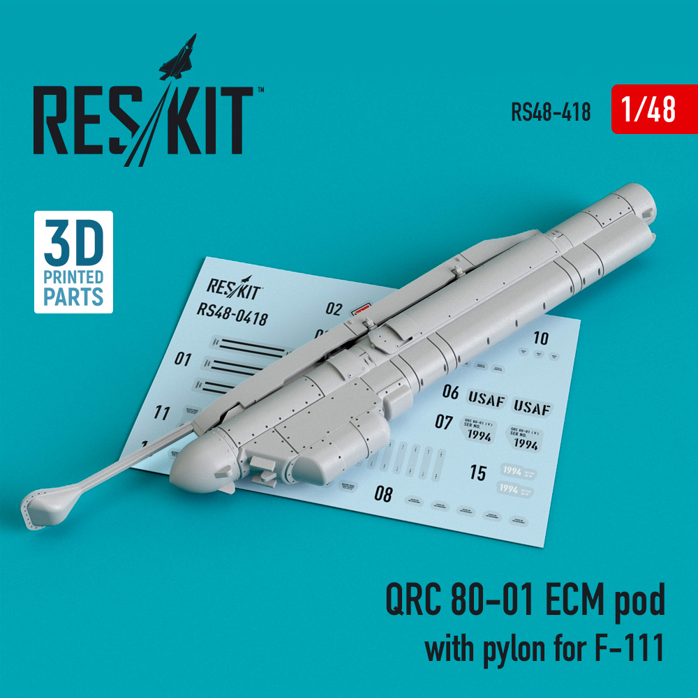 QRC 80-01 ECM pod with pylon for F-111 (3D printing) 1/48 ResKit RS48-0418