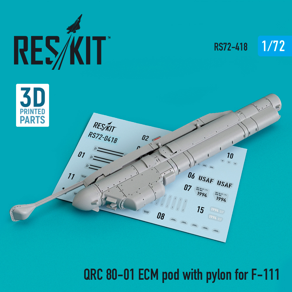 QRC 80-01 ECM pod with pylon for F-111 (3D printing) 1/72 ResKit RS72-0418