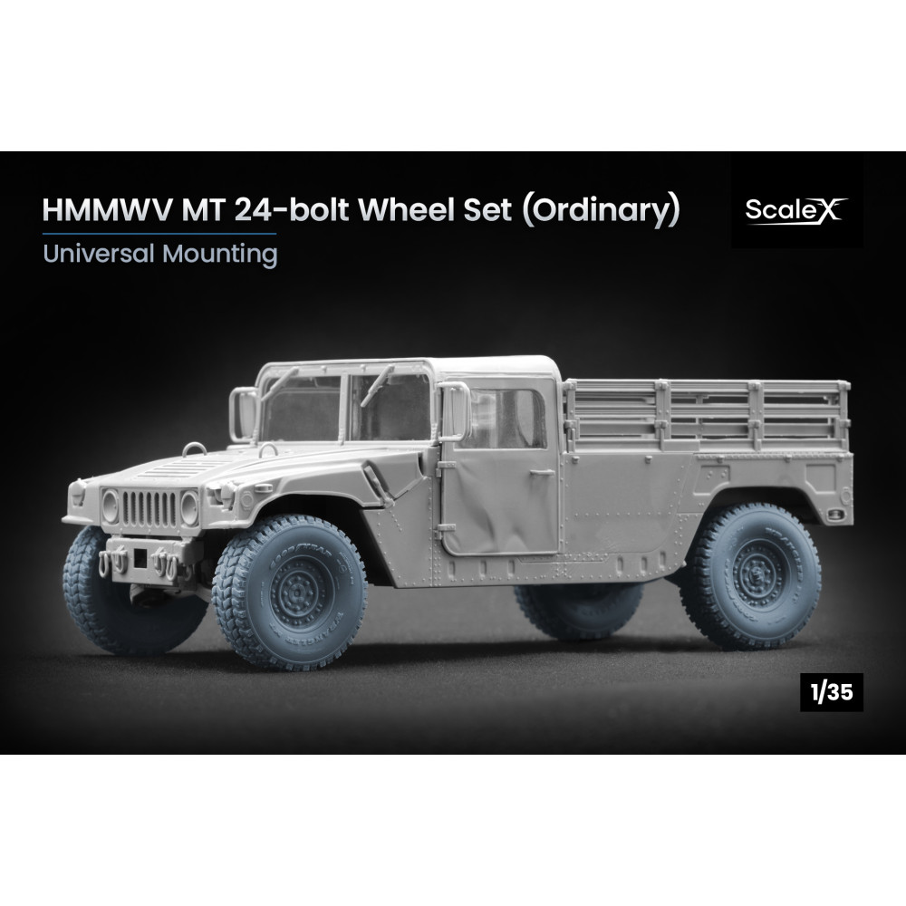 HMMWV MT 24-bolt Ordinary wheel set "ICM, Academy" (3D Print) 1/35 ScaleX WM 35003
