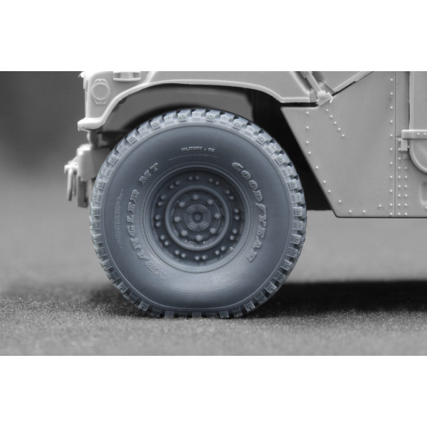 HMMWV MT 24-bolt Sagged wheel set  "ICM, Academy" (3D Print) 1/35 ScaleX WM 35003S