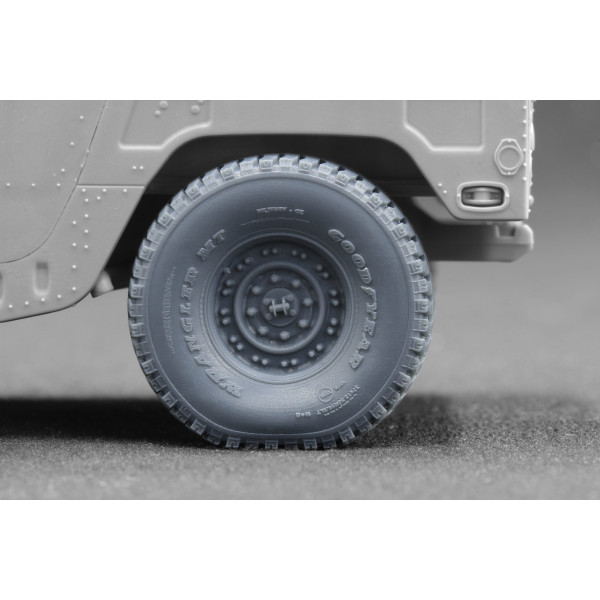HMMWV MT 24-bolt Sagged wheel set  "ICM, Academy" (3D Print) 1/35 ScaleX WM 35003S