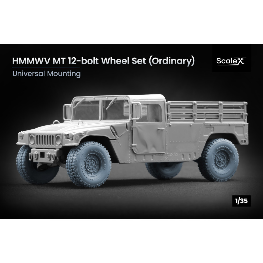 HMMWV MT 12-bolt Ordinary wheel set "ICM, Academy" (3D Print) 1/35 ScaleX WM 35004