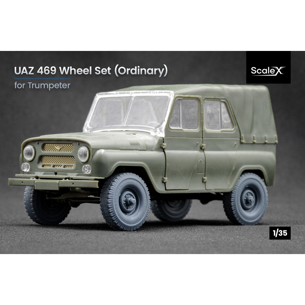 UAZ 469 Ordinary wheel set "Trumpeter" (3D Print) 1/35 ScaleX WM 35007
